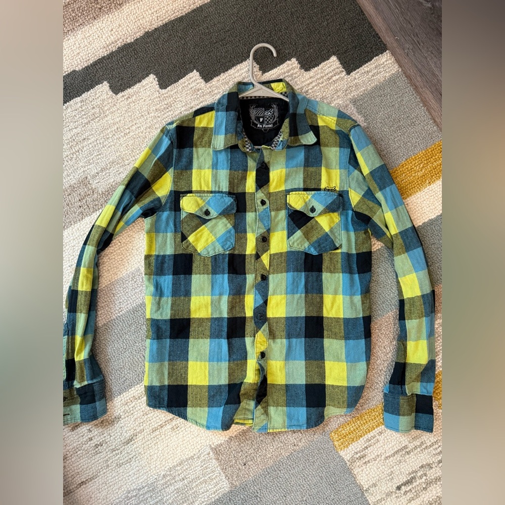 Fox flannel green/blue plaid